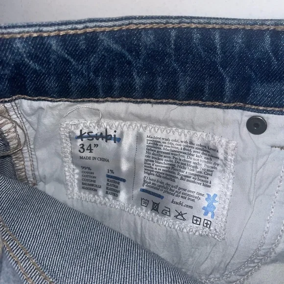 Ksubi Chitch Odyssey Denim Men's Distressed Blue Jeans Size 34
